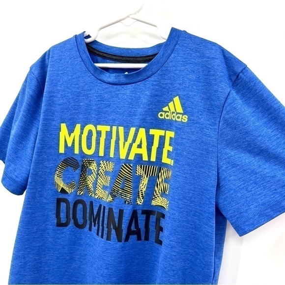 ADIDAS Boy's Blue Short Sleeve Lightweight Active Graphic T-Shirt Size M - Picture 2 of 9